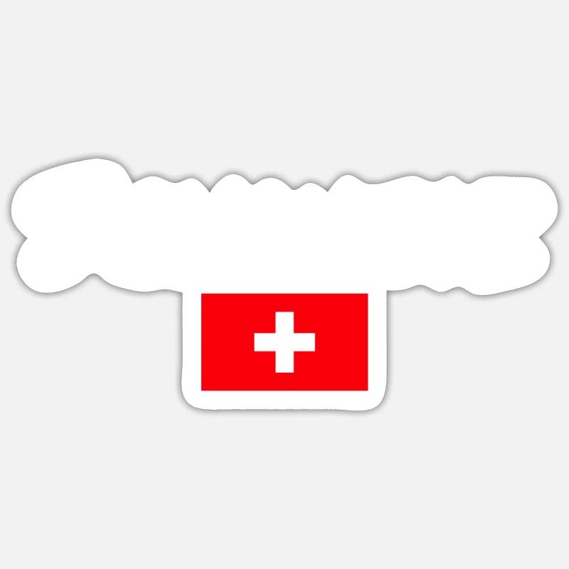 Schweiz Schweizerische Flagge Schweizer - Sticker Größe S (10 x 10 cm) - Mattweiß