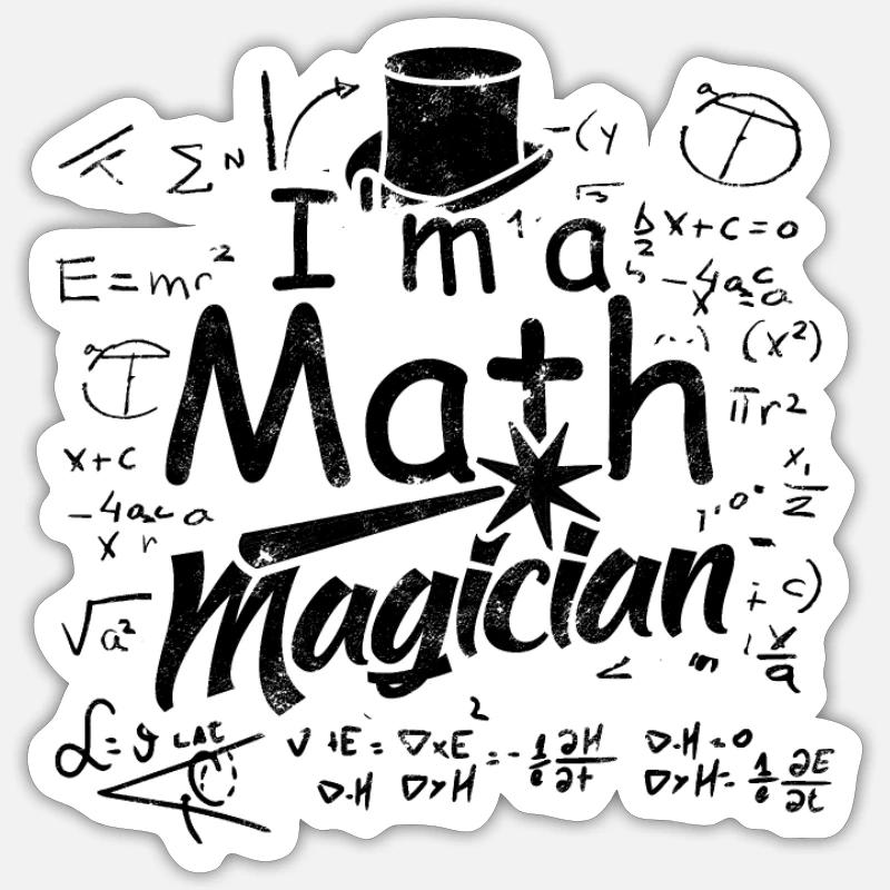 Je suis un magicien des maths - Math - Sticker taille S (10 x 10 cm) - blanc mat