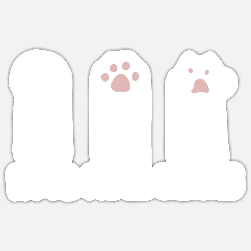 Ciseaux à papier de roche - Sticker taille S (10 x 10 cm) - blanc mat