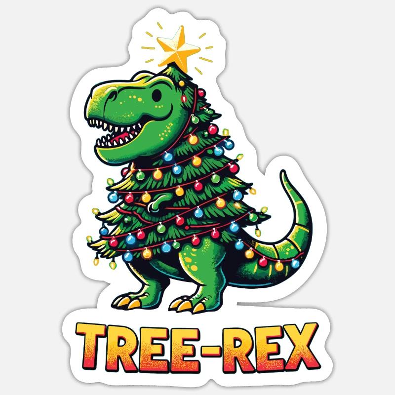 Tree-Rex Funny Dinosaur Pun T-Rex Sticker size S (10 x 10 cm)