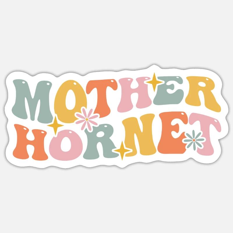 Groovy Beekeeper Imkereimutter - Sticker Größe S (10 x 10 cm) - Mattweiß