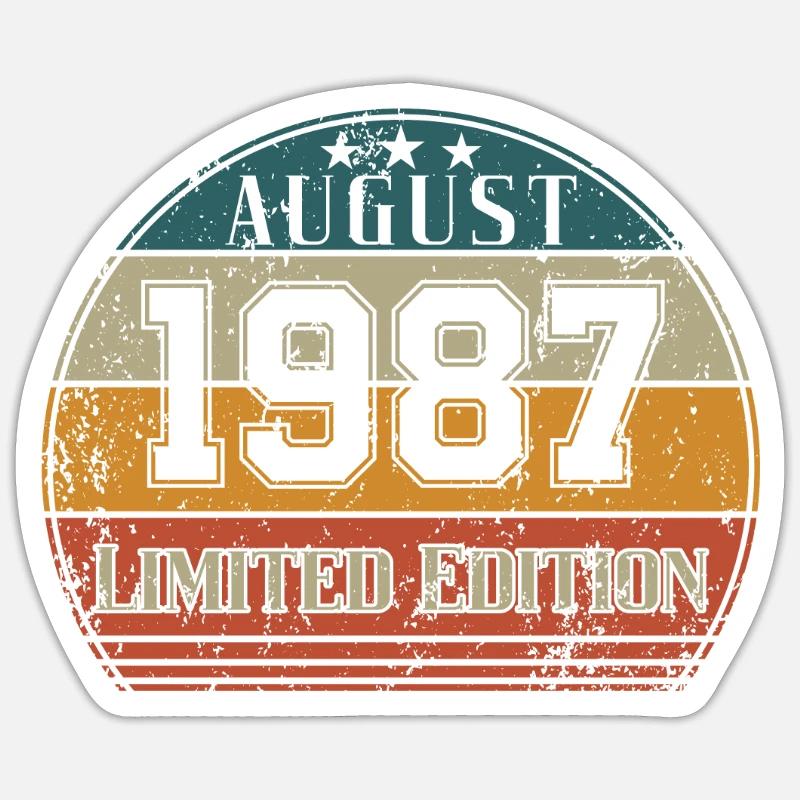 Anniversaire - Édition limitée août 1987 - Sticker taille S (10 x 10 cm) - blanc mat