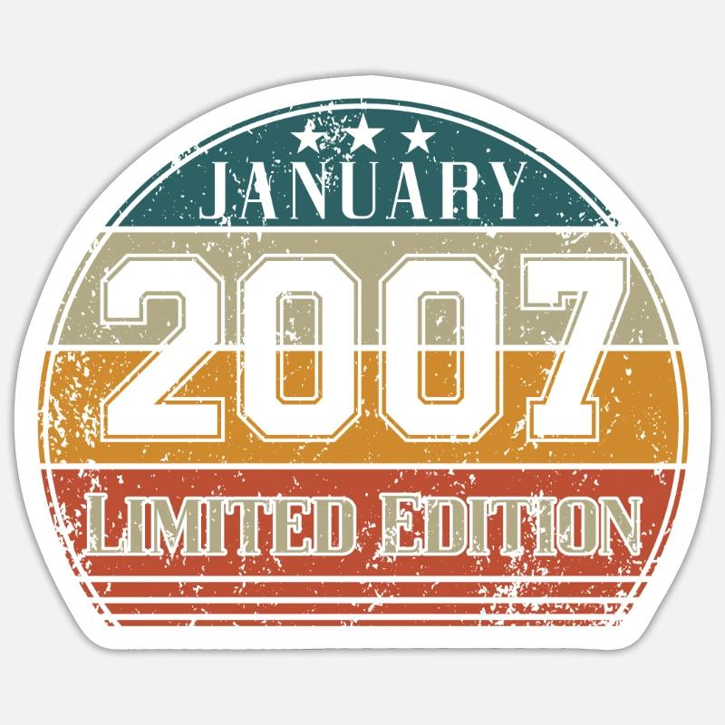 Anniversaire - Edition Limitée Janvier 2007 - Sticker taille S (10 x 10 cm) - blanc mat