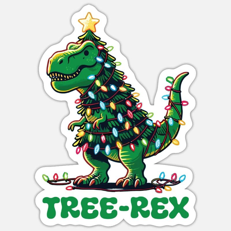 Tree-Rex Funny Dinosaur Pun T-Rex Sticker size S (10 x 10 cm)