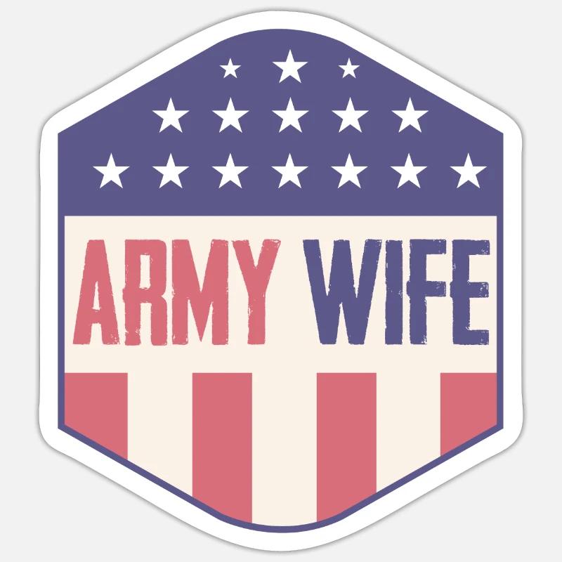 Armee-Ehefrau Militär-Mutter - Sticker Größe S (10 x 10 cm) - Mattweiß