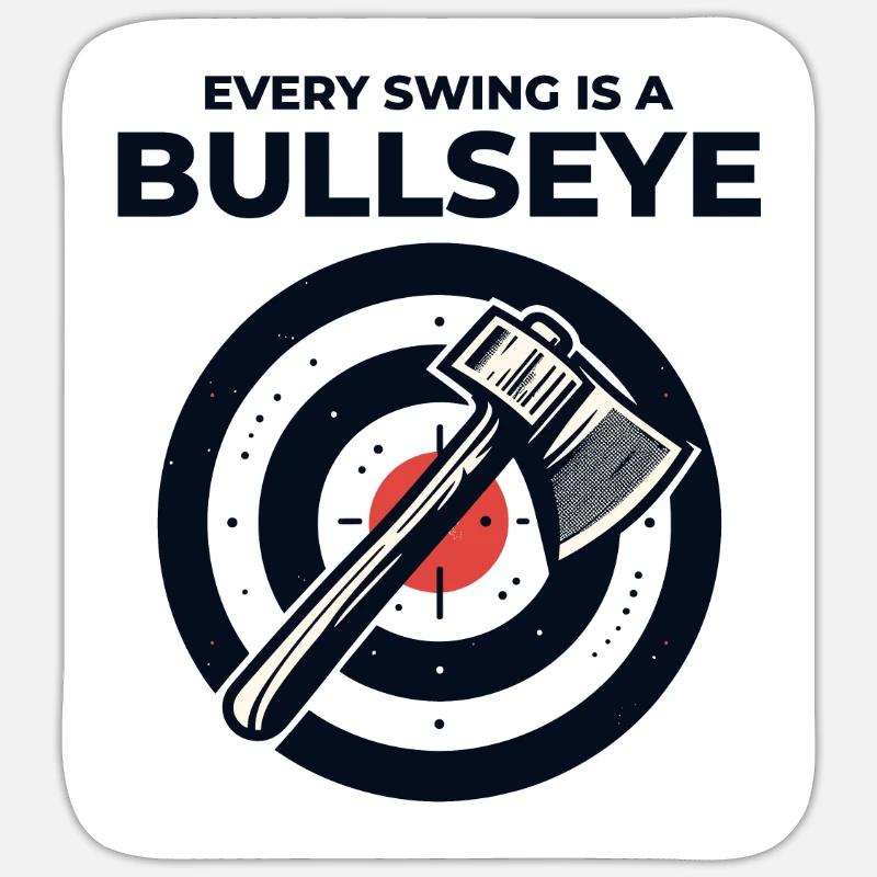 Lancer de hache Lanceur de hache Bûcheron Drôle Bullseye - Sticker taille S (10 x 10 cm) - blanc mat