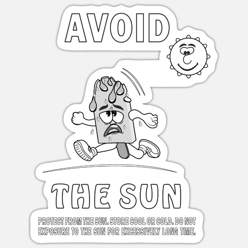 SONNENSCHUTZ EISCREME AVOID THE SUN - Sticker Größe S (10 x 10 cm) - Mattweiß
