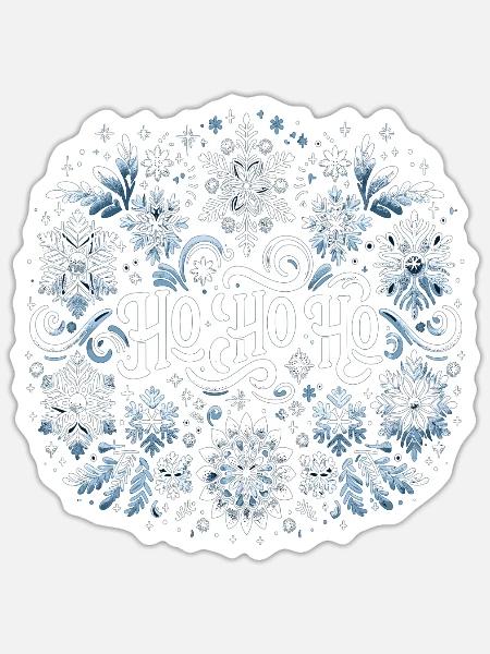 Ho Ho Ho - Sticker Größe S (10 x 10 cm) - Mattweiß