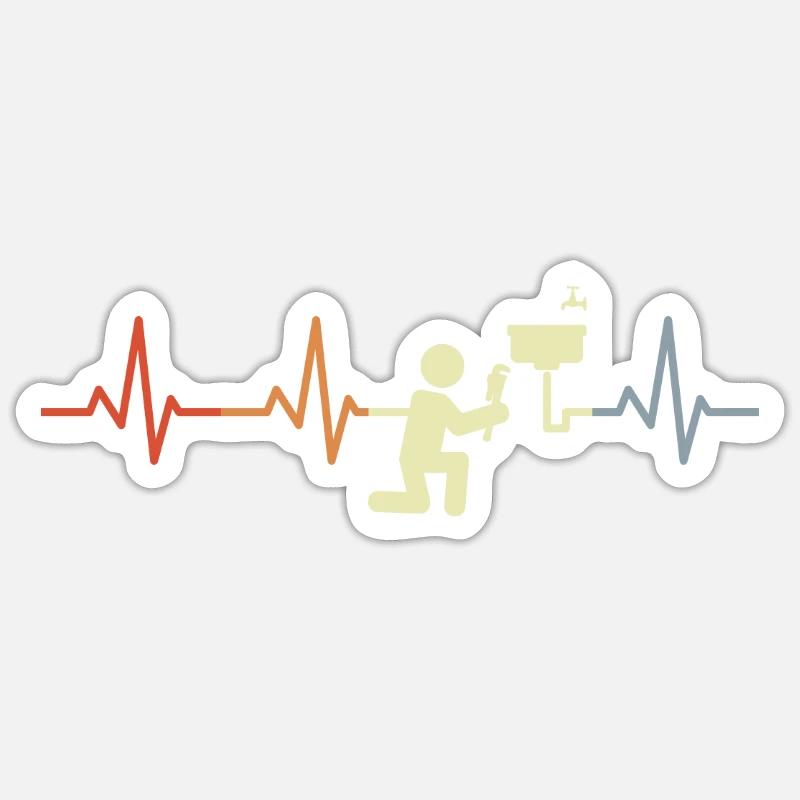 Plumber Pulse Line - Sticker size S (10 x 10 cm) - white matte