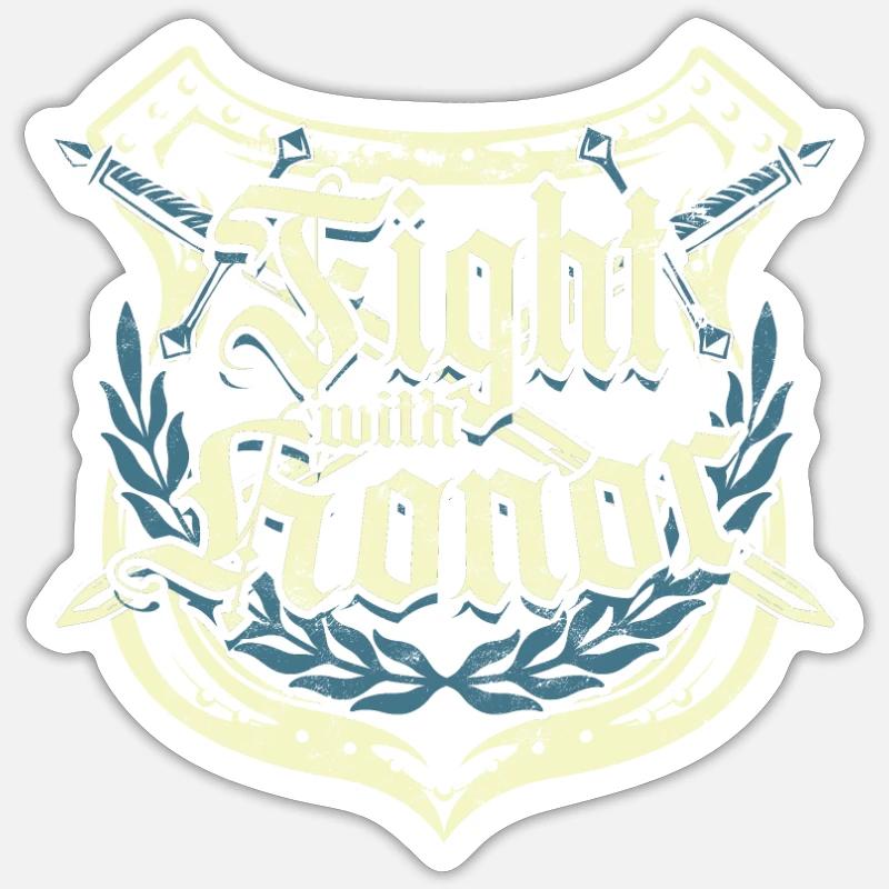 Kämpfe mit Ehre - Gladiator - Sticker Größe S (10 x 10 cm) - Mattweiß