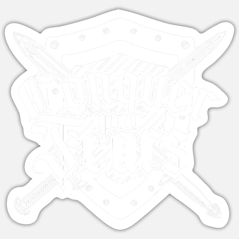 Überwinde deine Ängste - Gladiator Sticker Größe S (10 x 10 cm)