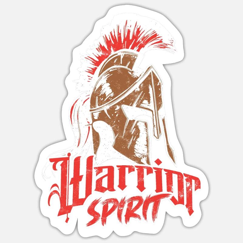 Kriegergeist - Gladiator - Sticker Größe S (10 x 10 cm) - Mattweiß