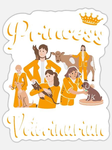 Forget Princess I Want To Be A Veterinarian - Sticker Größe S (10 x 10 cm) - Mattweiß