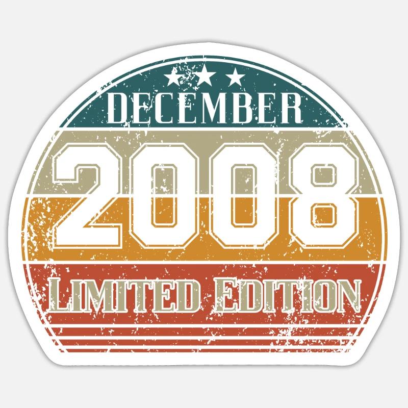 Anniversaire - Edition Limitée Décembre 2008 - Sticker taille S (10 x 10 cm) - blanc mat