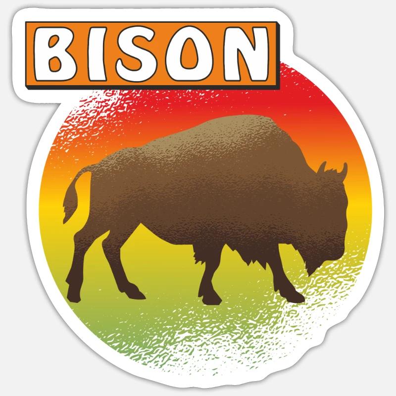 BISON - Sticker size S (10 x 10 cm) - white matte