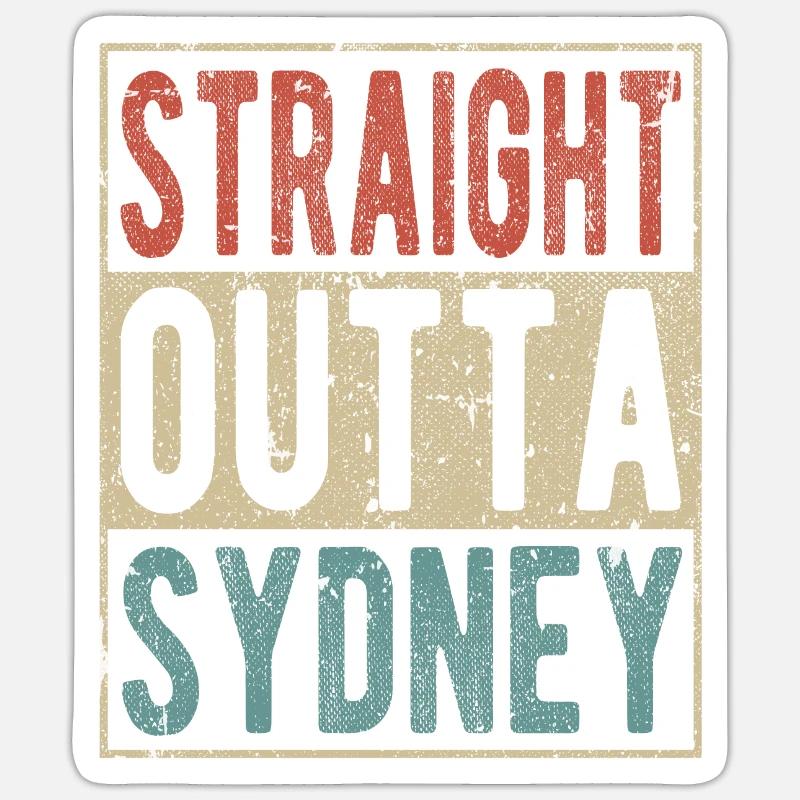 Lige ud af Sydney - Sticker størrelse S (10 x 10 cm) - mat hvid