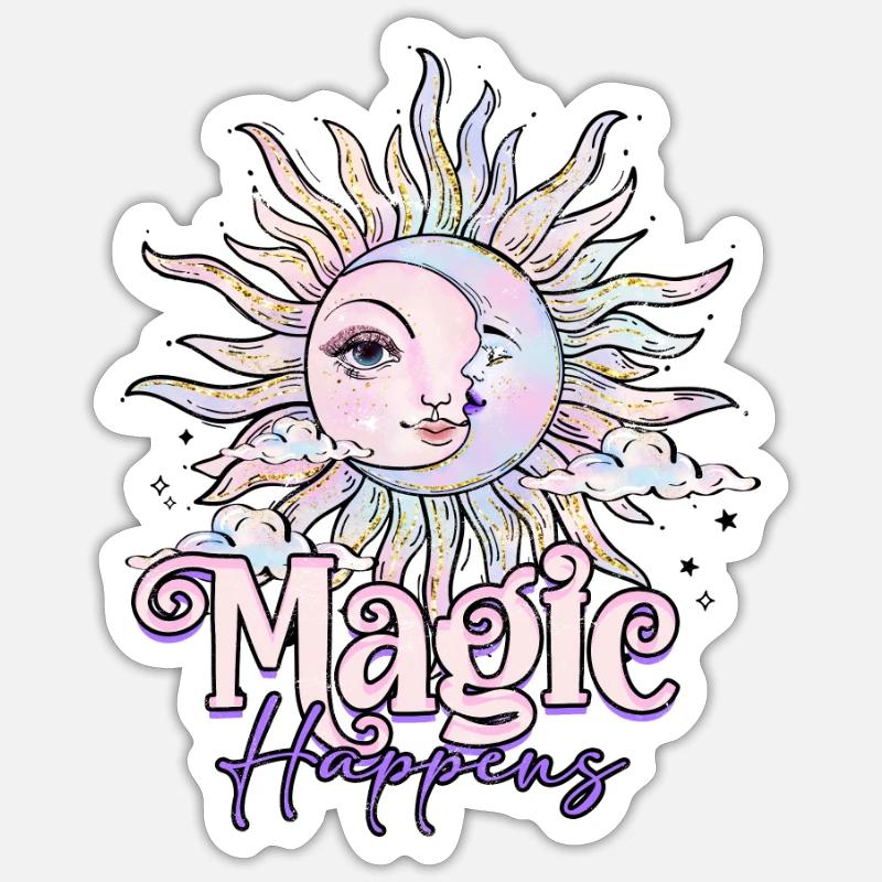 Magic happens - Magic - Sticker size S (10 x 10 cm) - white matte