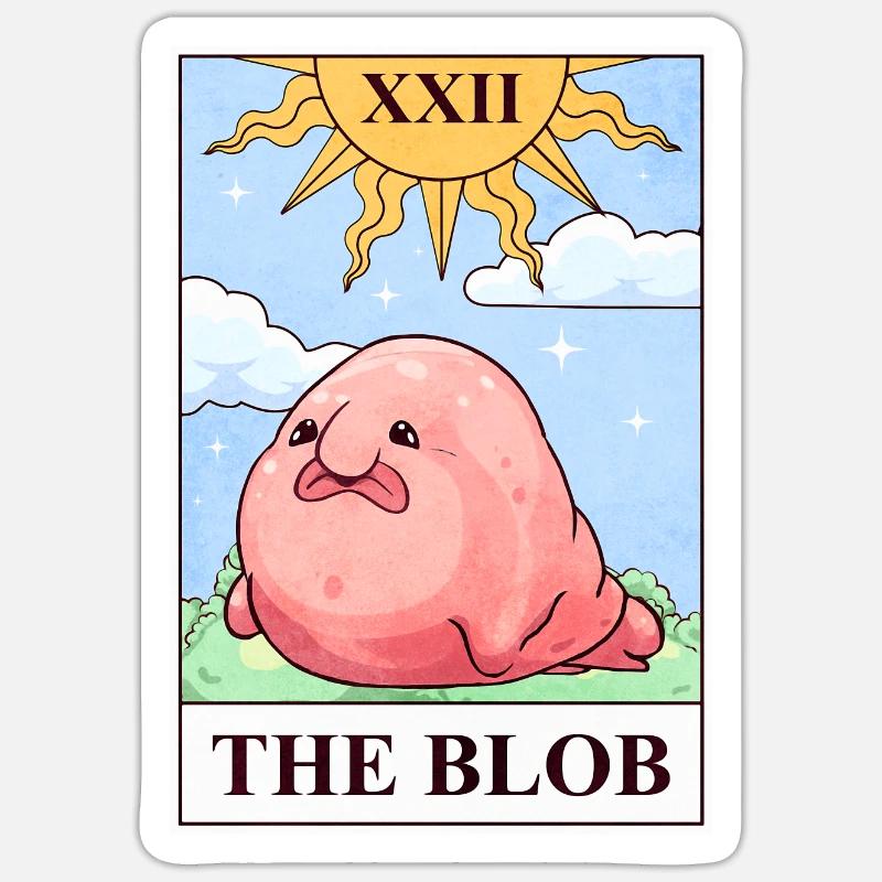 Carte de tarot Blobfish - Sticker taille S (10 x 10 cm) - blanc mat