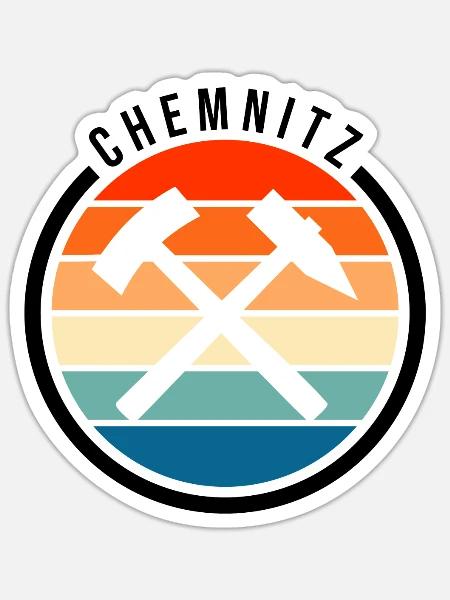 Chemnitz Symbol Design - Sticker Größe S (10 x 10 cm) - Mattweiß