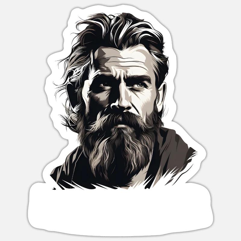 Lustiger Bart Spruch Wikinger Bartträger - Sticker Größe S (10 x 10 cm) - Mattweiß