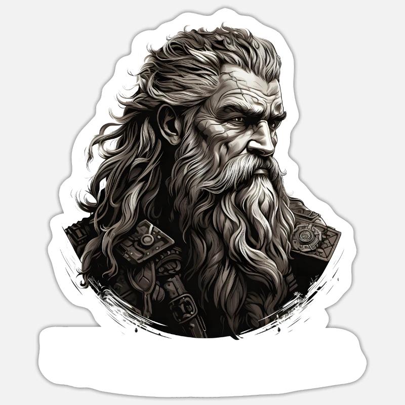 Wikinger Bartträger Lustiger Bart Spruch Sticker Größe S (10 x 10 cm)