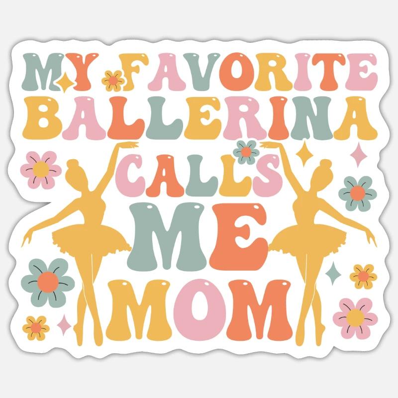 Groovy Ballet Dancer - Sticker size S (10 x 10 cm) - white matte