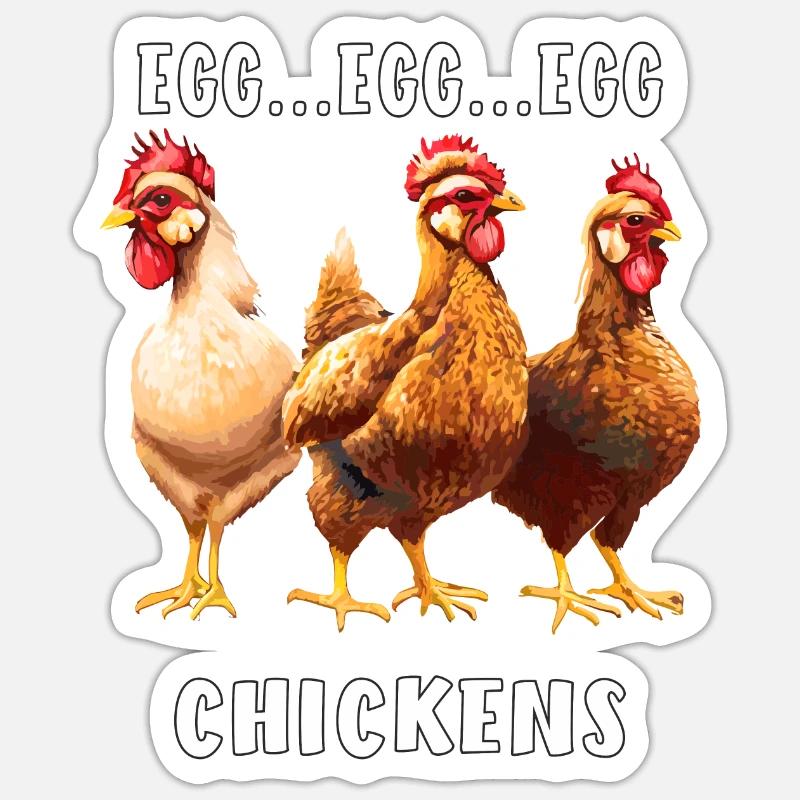 CHICKEN EGG CHICKENS Sticker size S (10 x 10 cm)