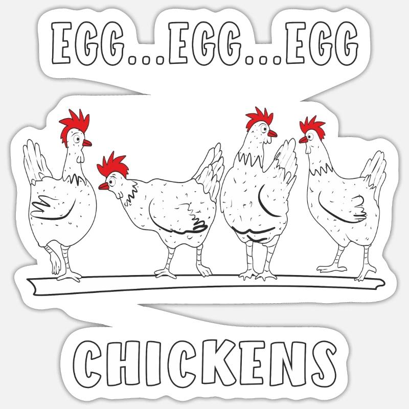 CHICKEN EGG CHICKENS Sticker size S (10 x 10 cm)