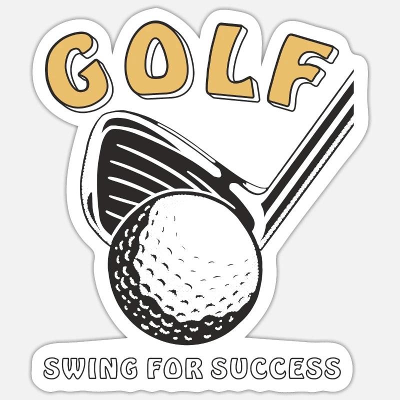 GOLF SWING FOR SUCCESS - Sticker Größe S (10 x 10 cm) - Mattweiß