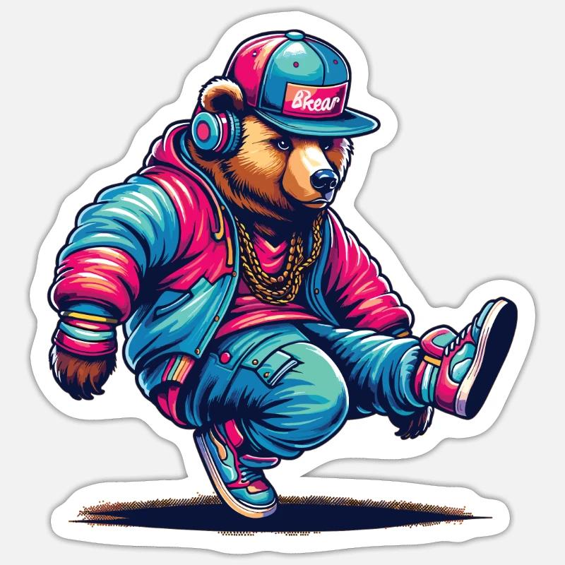 Bear, Bears, Bear Head, Bear, Brown Bear, Bears - Sticker size S (10 x 10 cm) - white matte