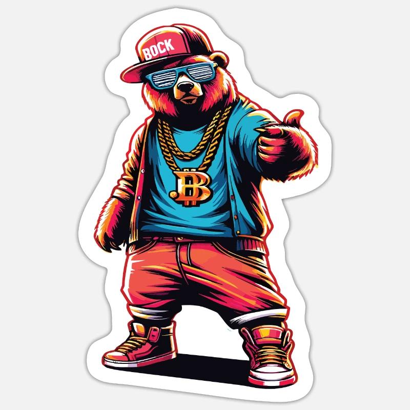 Bear, Bears, Bear Head, Bear, Brown Bear, Bears - Sticker size S (10 x 10 cm) - white matte