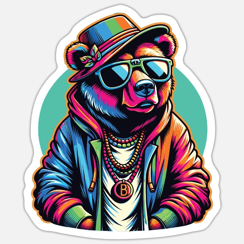 Bear, Bears, Bear Head, Bear, Brown Bear, Bears - Sticker size S (10 x 10 cm) - white matte