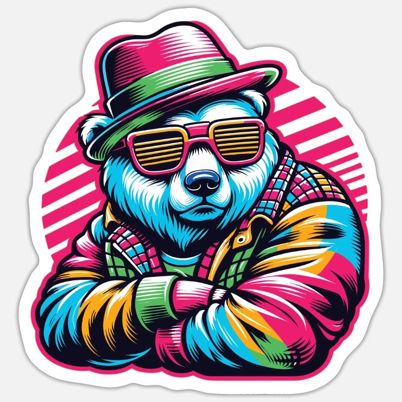 Bear, Bears, Bear Head, Bear, Brown Bear, Bears - Sticker size S (10 x 10 cm) - white matte