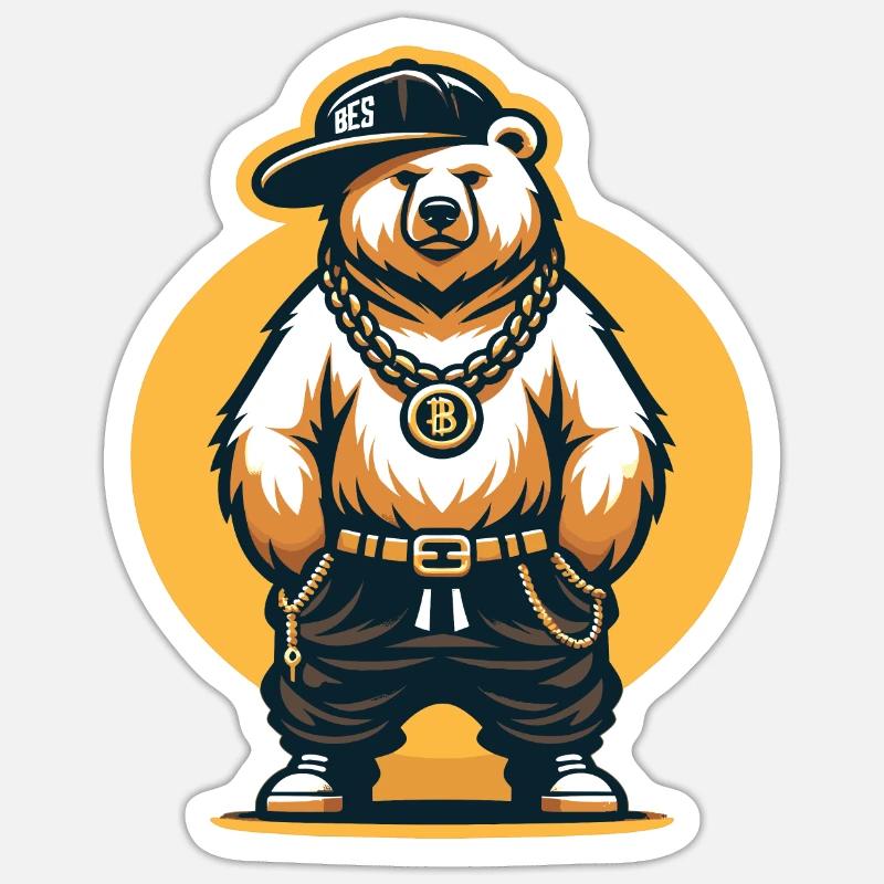 Bear, Bears, Bear Head, Bear, Brown Bear, Bears - Sticker size S (10 x 10 cm) - white matte