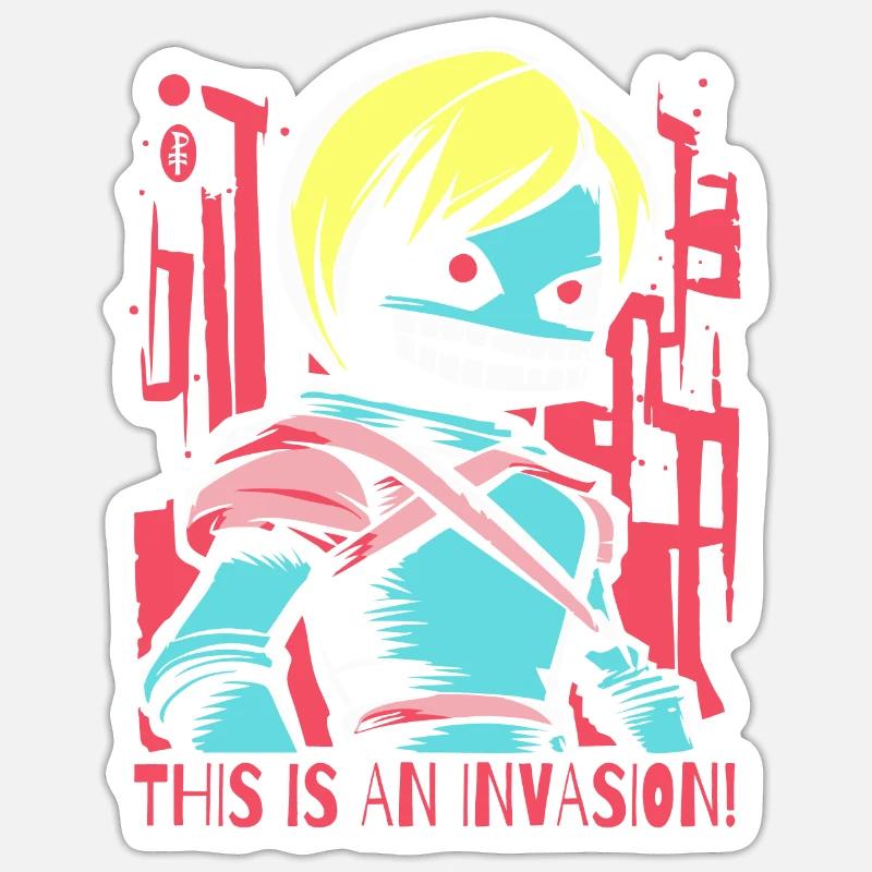 Dies ist eine Invasion - Sticker Größe S (10 x 10 cm) - Mattweiß
