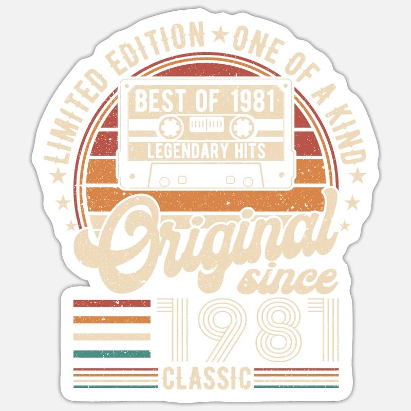 Millésime 1981 - Sticker taille S (10 x 10 cm) - blanc mat