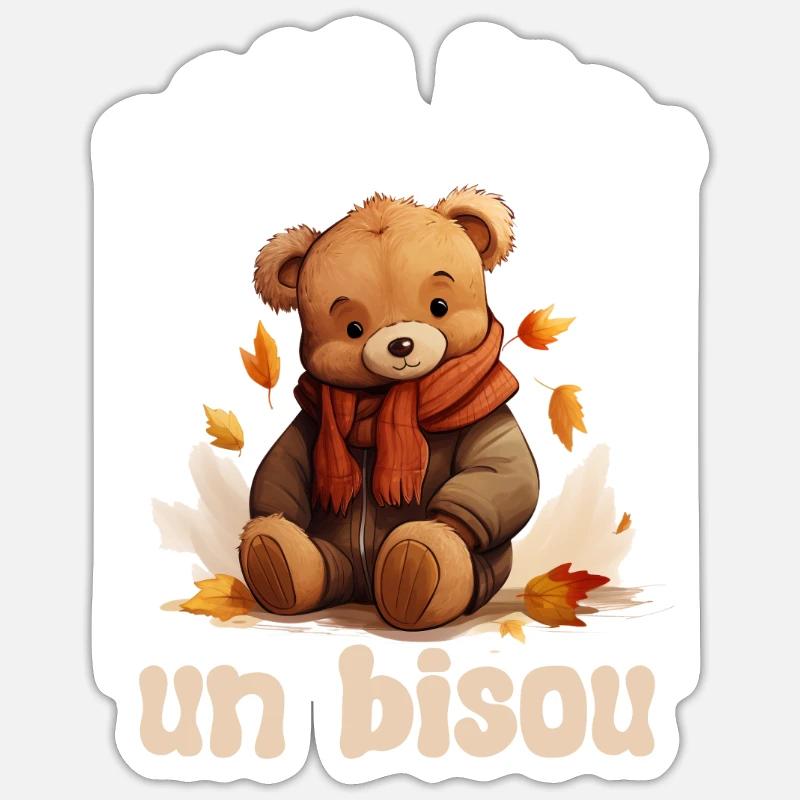 fais moi un bisou - Sticker taille S (10 x 10 cm) - blanc mat