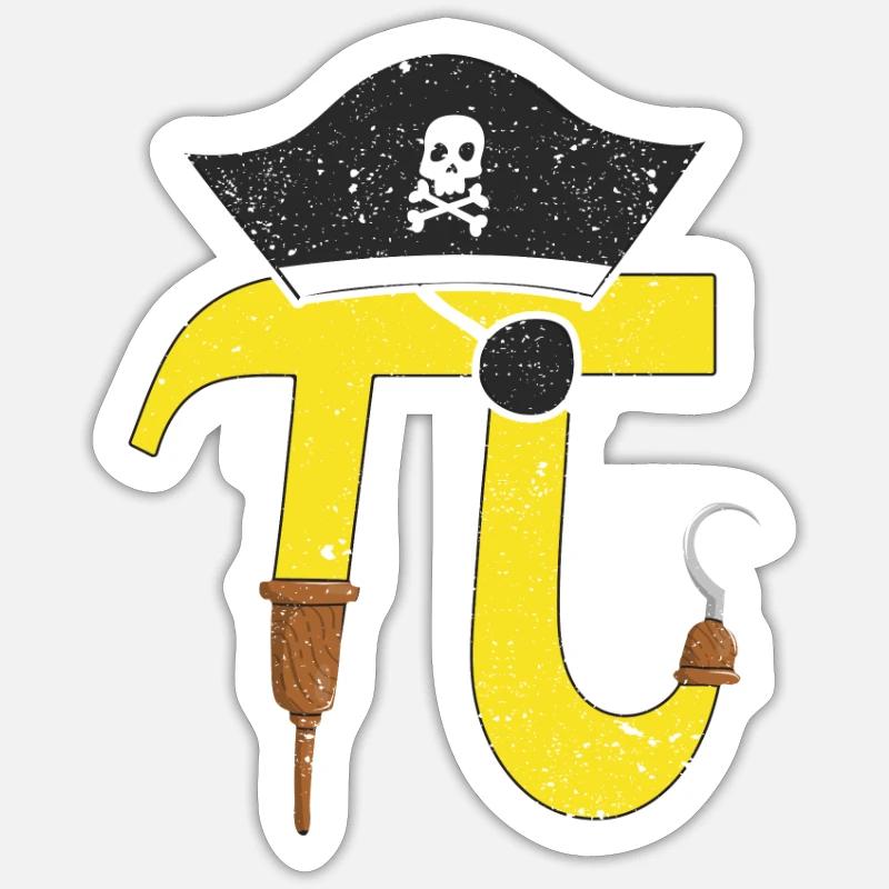 Pi Day Pirate Math Geek Math Number Nerd Sticker size S (10 x 10 cm)