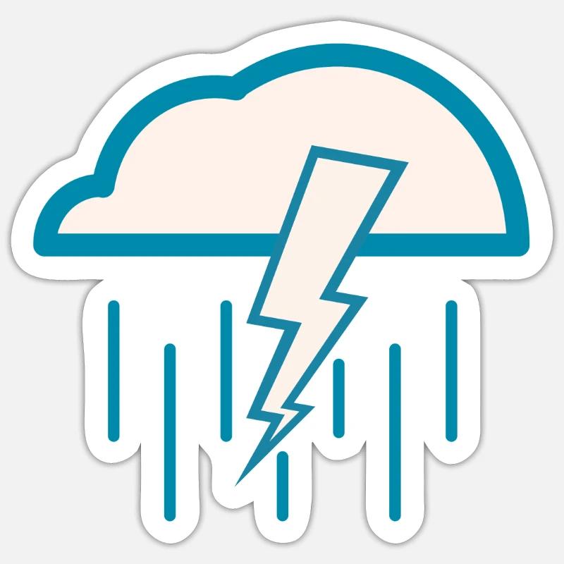 Weather Thunderstorm Sticker size S (10 x 10 cm)