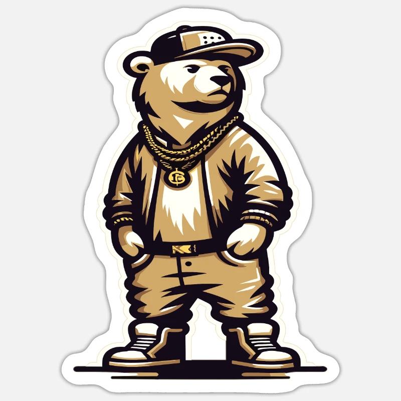 Bear, Bears, Bear Head, Bear, Brown Bear, Bears - Sticker size S (10 x 10 cm) - white matte