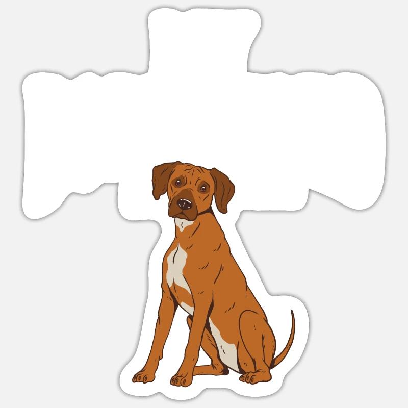 Cadeaux de Rhodesian Ridgeback - Sticker taille S (10 x 10 cm) - blanc mat