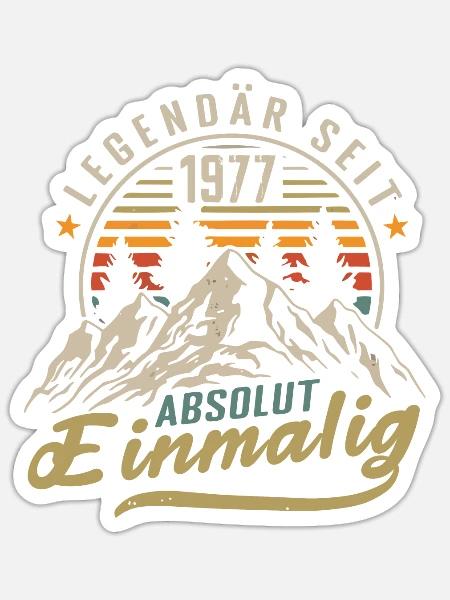 Legendär seit 1977 Jahrgang Vintage Geburtstag - Sticker Größe S (10 x 10 cm) - Mattweiß