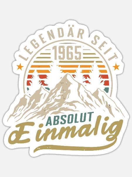 Legendär seit 1965 Jahrgang Vintage Geburtstag - Sticker Größe S (10 x 10 cm) - Mattweiß