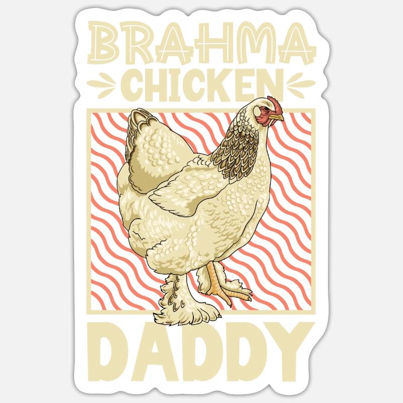 Brahma Papa - Sticker Größe S (10 x 10 cm) - Mattweiß