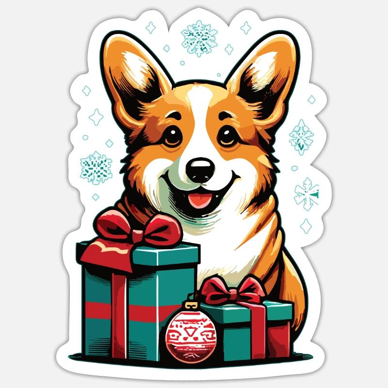 Corgi Corgi Hund Corgis Corgi Walisische Corgis - Sticker Größe S (10 x 10 cm) - Mattweiß