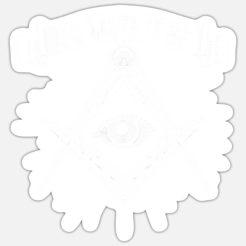 Masonic Freemasonry Fraternal - Sticker Größe S (10 x 10 cm) - Mattweiß