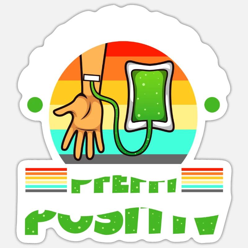 Blutgruppe Pfeffi Positiv - Sticker Größe S (10 x 10 cm) - Mattweiß