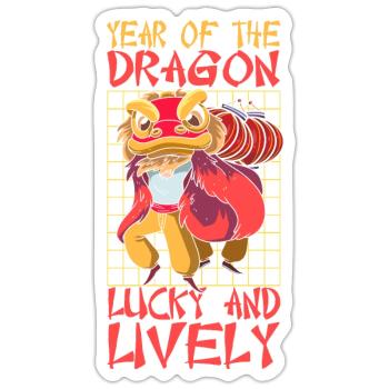 Jahr Des Drachen 2024 - Sticker Größe S (10 x 10 cm) - Mattweiß - Vorne