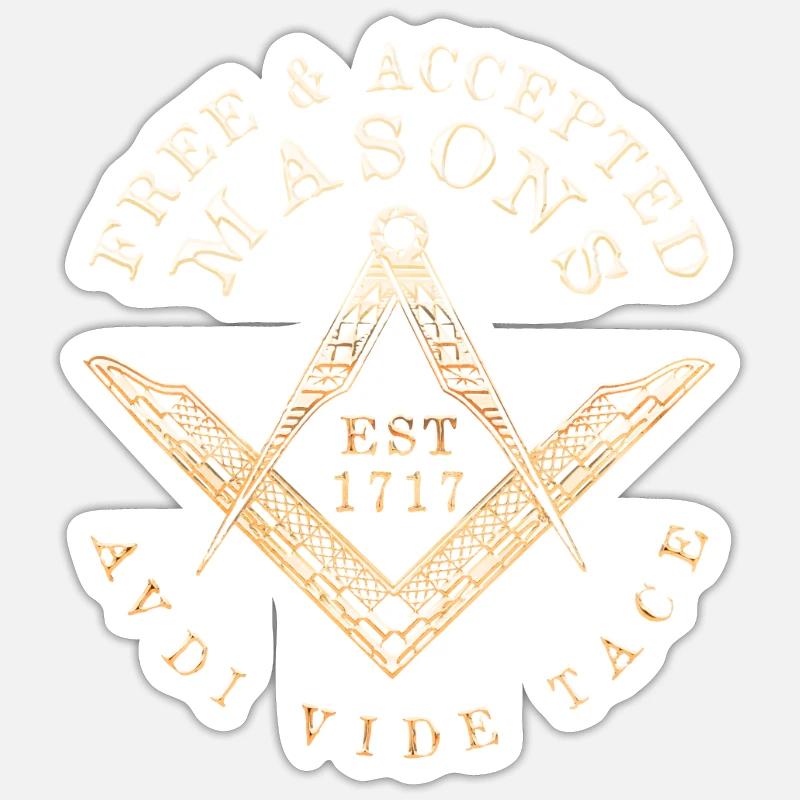 Masonic Freemasonry Fraternal - Sticker Größe S (10 x 10 cm) - Mattweiß