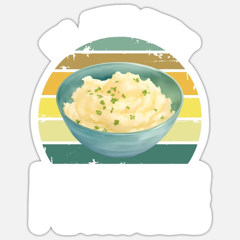 I'm Just Here For The Mashed Potatoes Funny Gag - Sticker size S (10 x 10 cm) - white matte